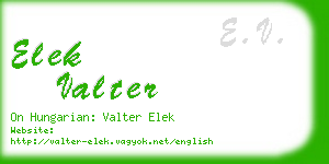 elek valter business card